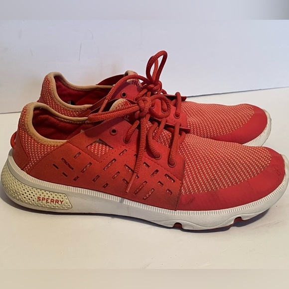 Sperry Red Athletic Sneakers Lightweight Colorful Lace Up Women's Size 11M - Picture 8 of 16